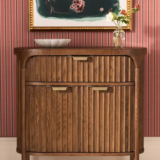 The Isla Fluted-Wood Entryway Cabinet