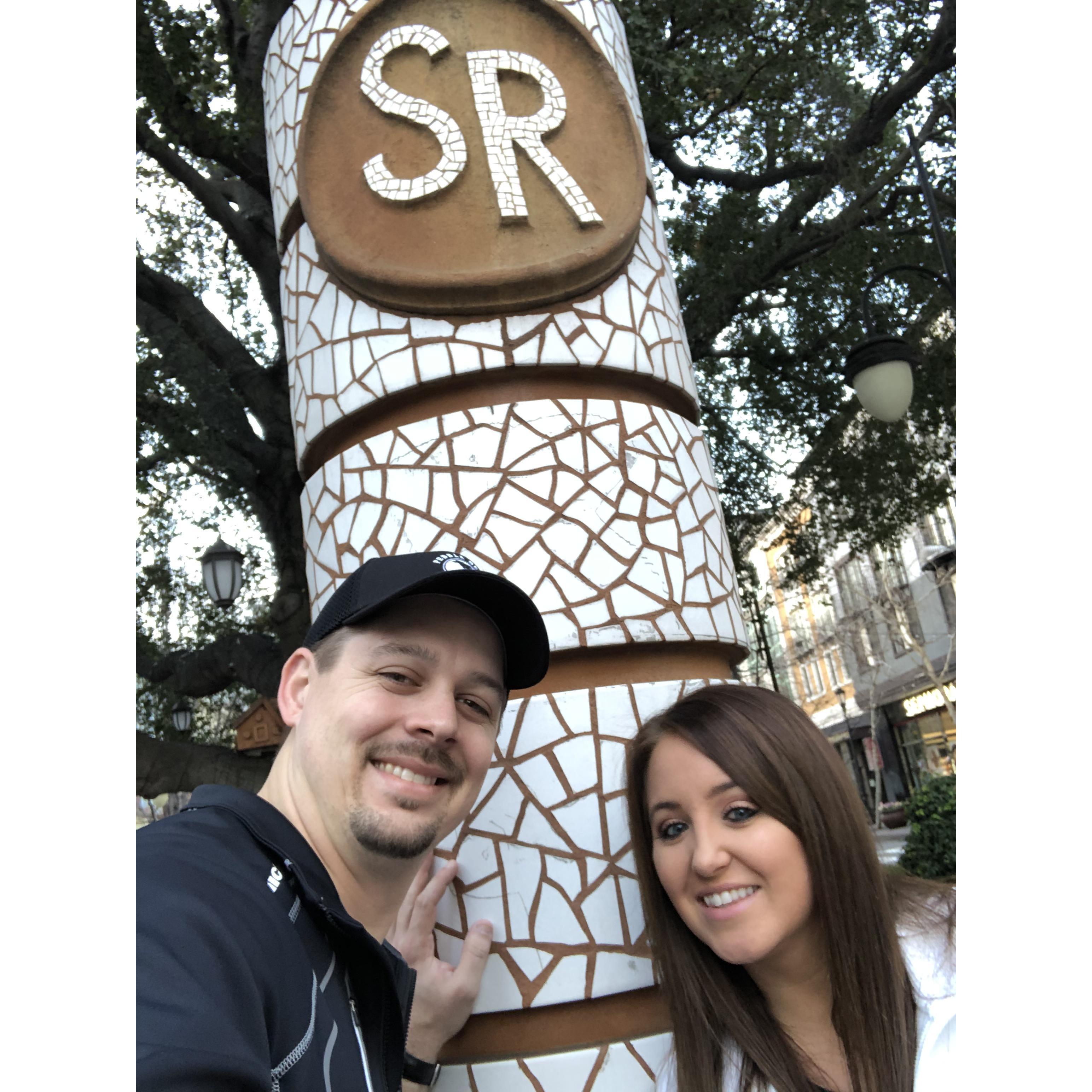 Santana Row in San Jose, CA day after we got engaged