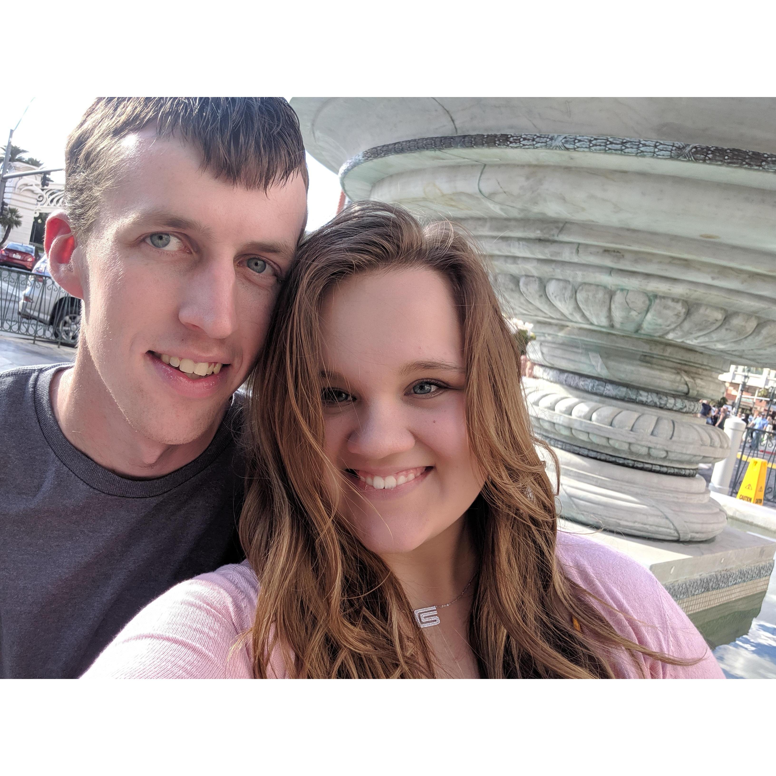 This was our first day trip together. We went to the Shelby museum, saw the 7 magic mountains, and did a romantic gondola ride.