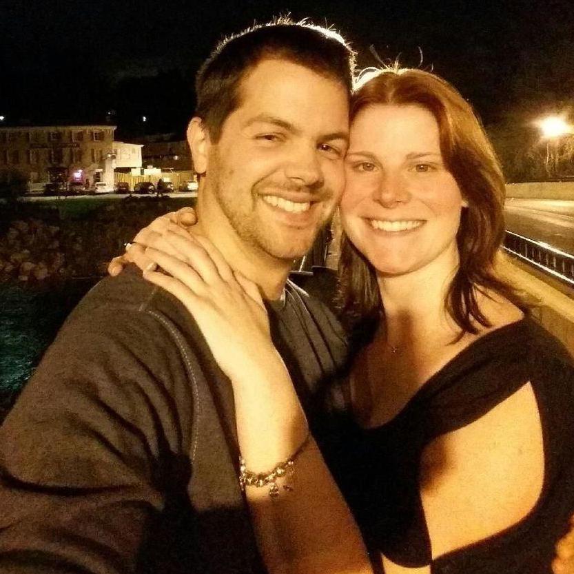 The picture Matt took of us on "our bridge" on our first date after dinner in Old Ellicott City April 1st, 2016
