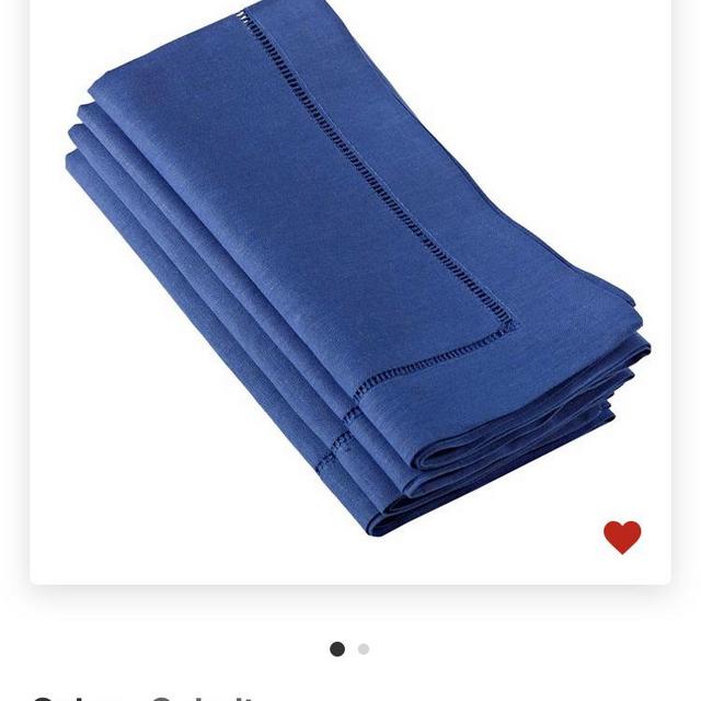 Hemstitched Dinner Napkins (Set Of 4) - Cobalt