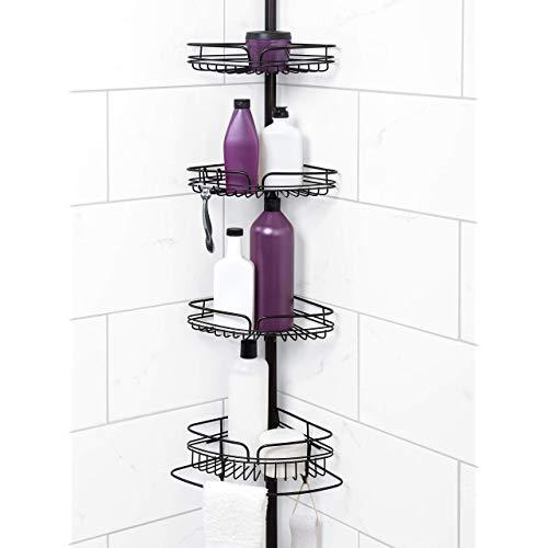 Zenna Home Shower Tension Pole Caddy, Bronze