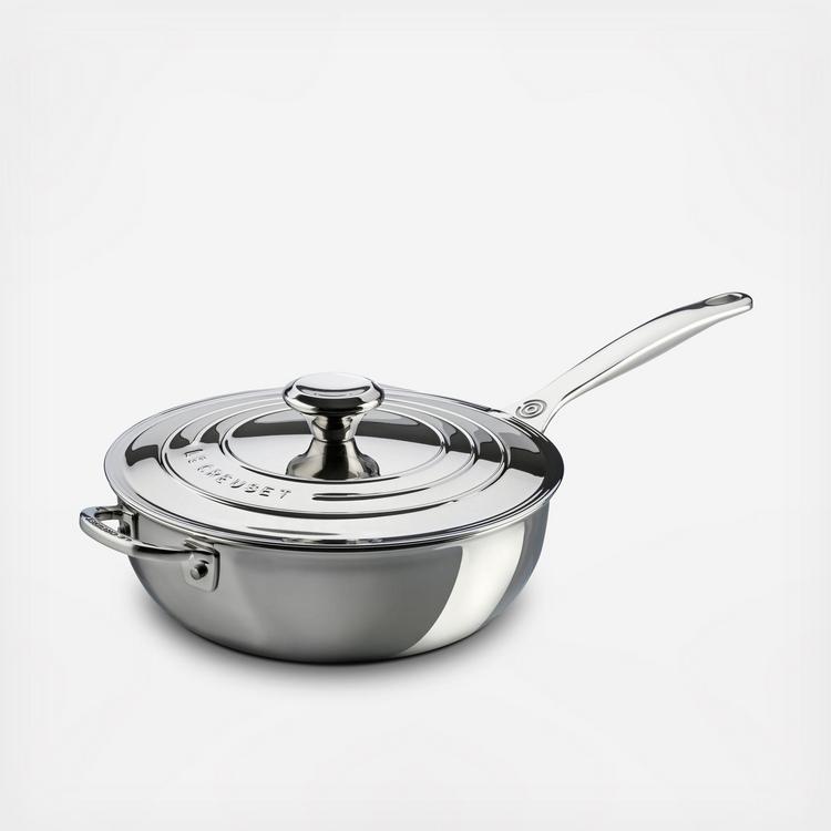 Le Creuset Stainless Steel 4-Quart Saucepan with Helper Handle