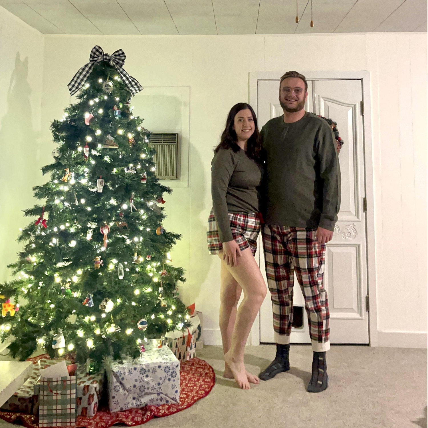 Spending Christmas morning together.