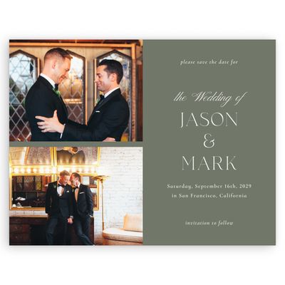 Dark Sage, Green Wedding Digital Save the Date - Gavin Multiphoto