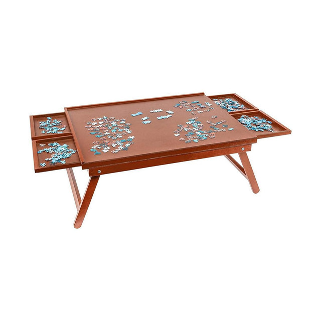 Jumbl 1000pc Puzzle Board 23”x31” Wooden Puzzle Table w/Legs