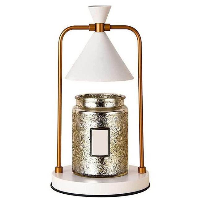 Qoyntuer Candle Warmer Lamp with Timer, Dimmable Candle Light Electric Candle Melter Compatible with Small and Large Candles, Aromatic Candle Holders for Home Decor (White)