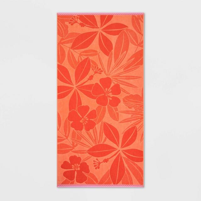 XL Jacquard Floral Beach Towel - Sun Squad™
