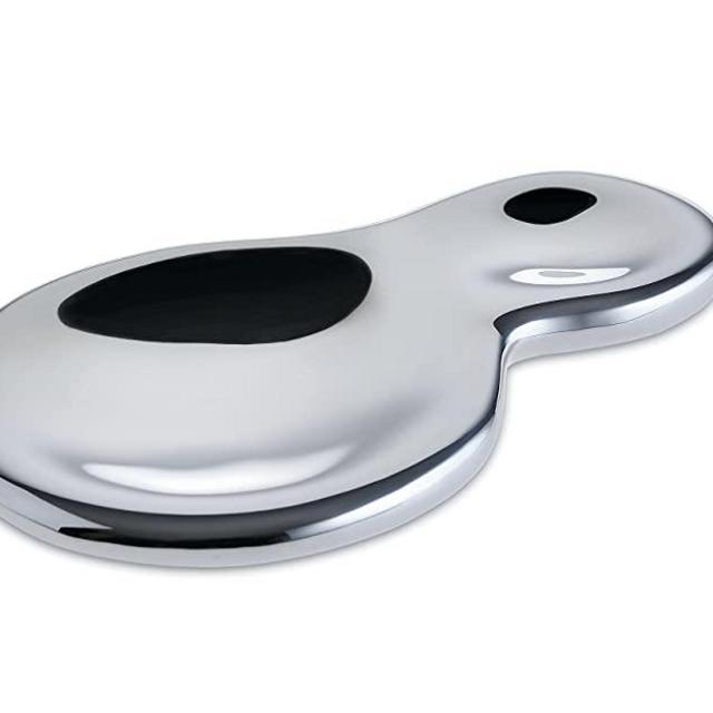 Alessi"T-1000" Spoon Rest in 18/10 Stainless Steel Mirror Polished, Silver