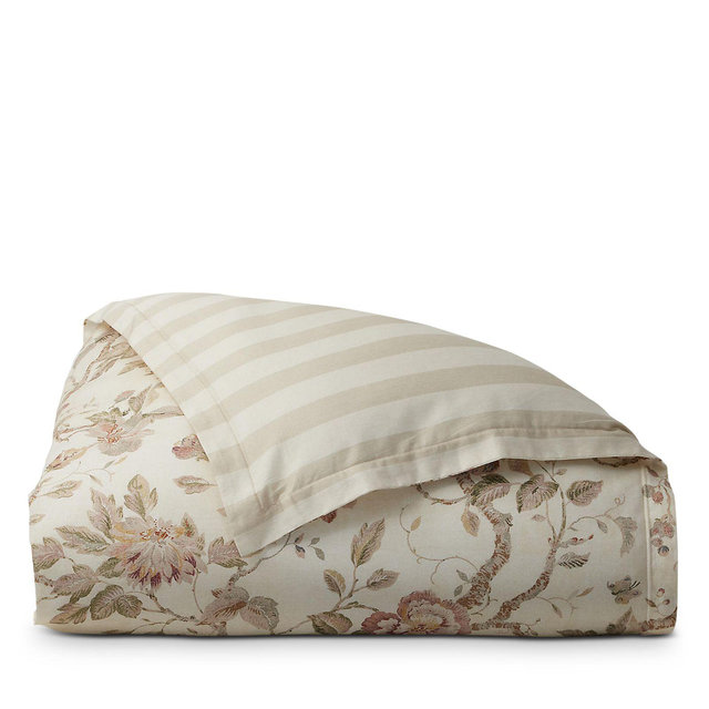 Ralph Lauren Elsie Reversible Floral Striped Comforter, Full/Queen