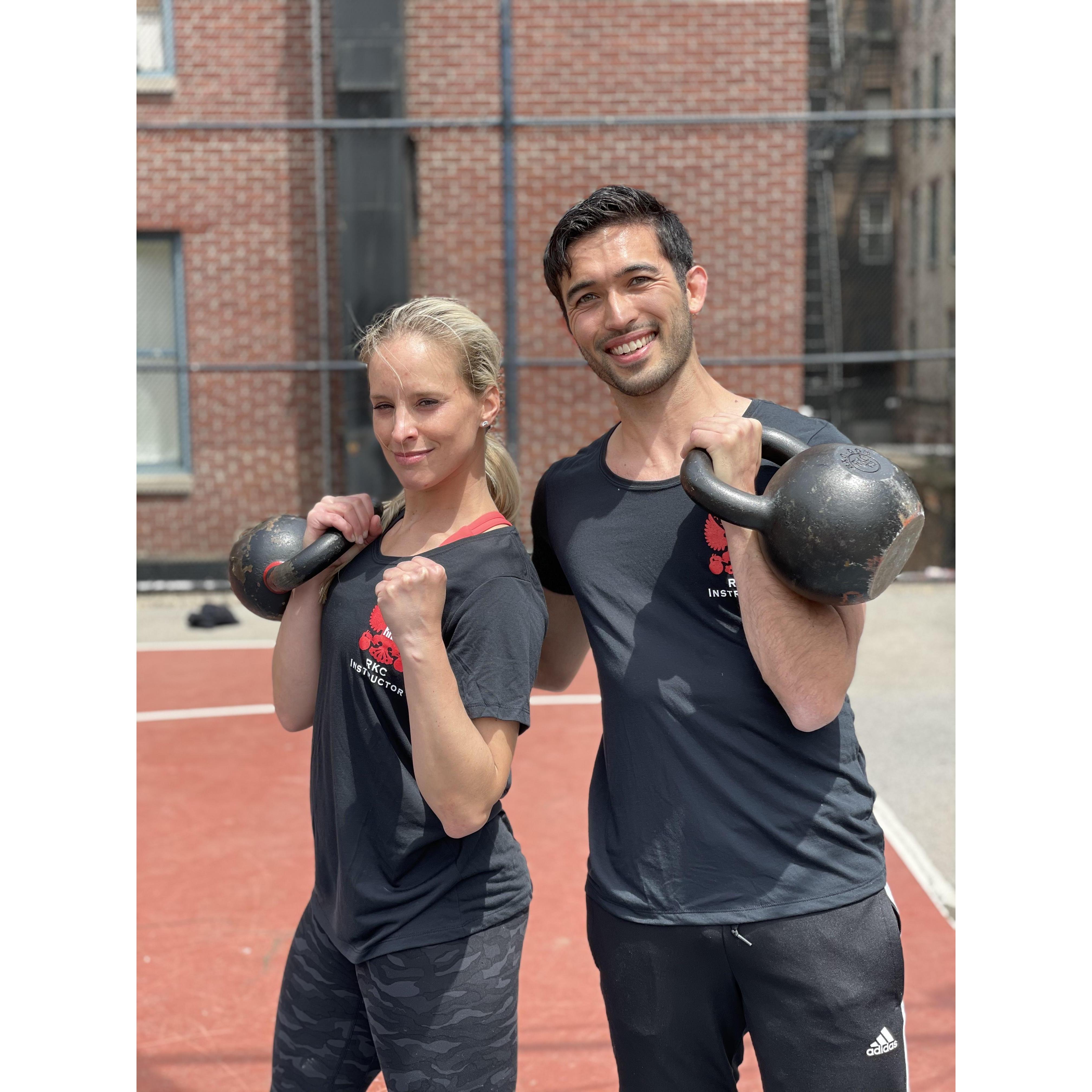 Despite the restrictions, as NYC slowly came back to life JD and Christina took the several months of lockdown to practice their craft and get Russian Kettle Certified. RKC 1 ... check!