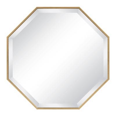 24.75&#34;x24.75&#34; Rhodes Framed Octagon Wall Mirror Gold - Kate and Laurel