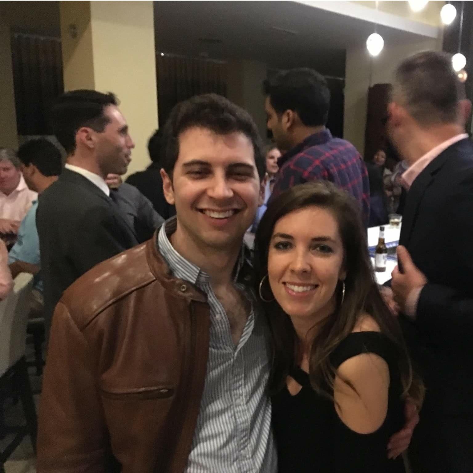 Our first-ever picture together! Taken the night before Caitlin and Jacob's wedding. (April 7, 2017)