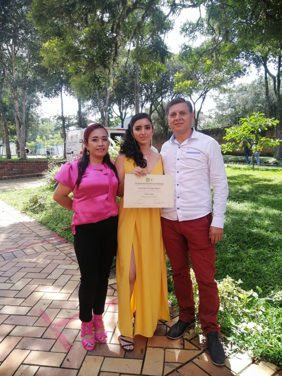 Yudid, Marcela and Richard. They’re the mom, sister and dad of the bride. 
This was in Marcela’s graduation from collage.