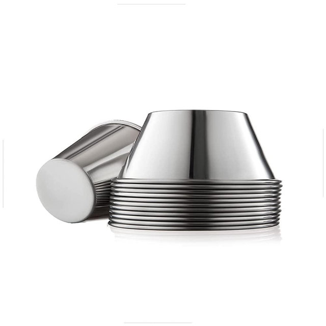 Small Sauce Cups, Stainless Steel Ramekin Dipping Sauce Cup, Commercial Grade Individual Round Condiment cups (12, 1.5 oz.)
