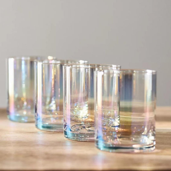 Morgan Double Old Fashioned Glasses, Set of 4, Iridescent
