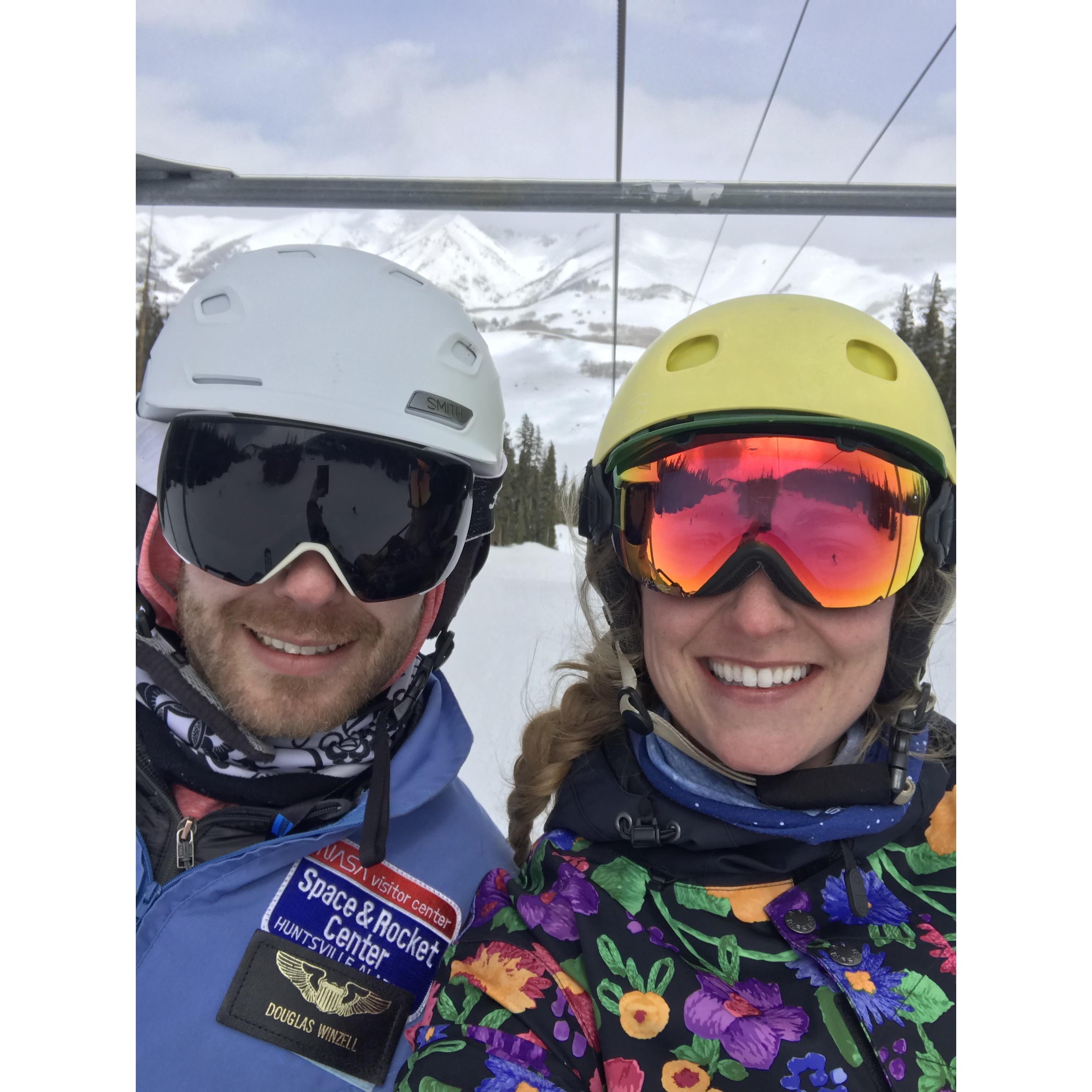 Skiing in costumes- Crested Butte, CO