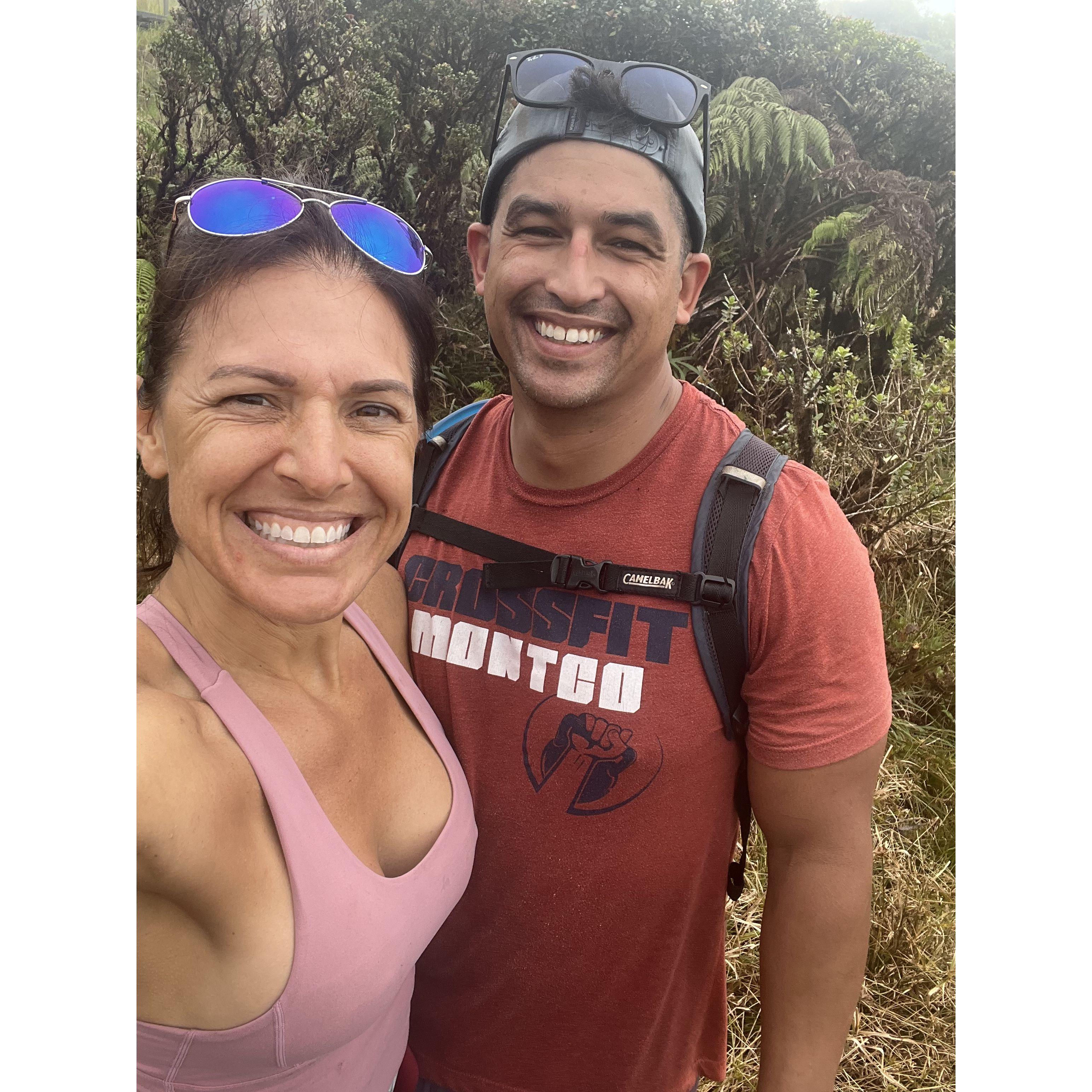 Still smiles after hiking the highest point on Oahu, Mount Kaala