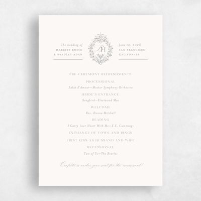 Pewter Gray, Grey Wedding Program - Lockwood