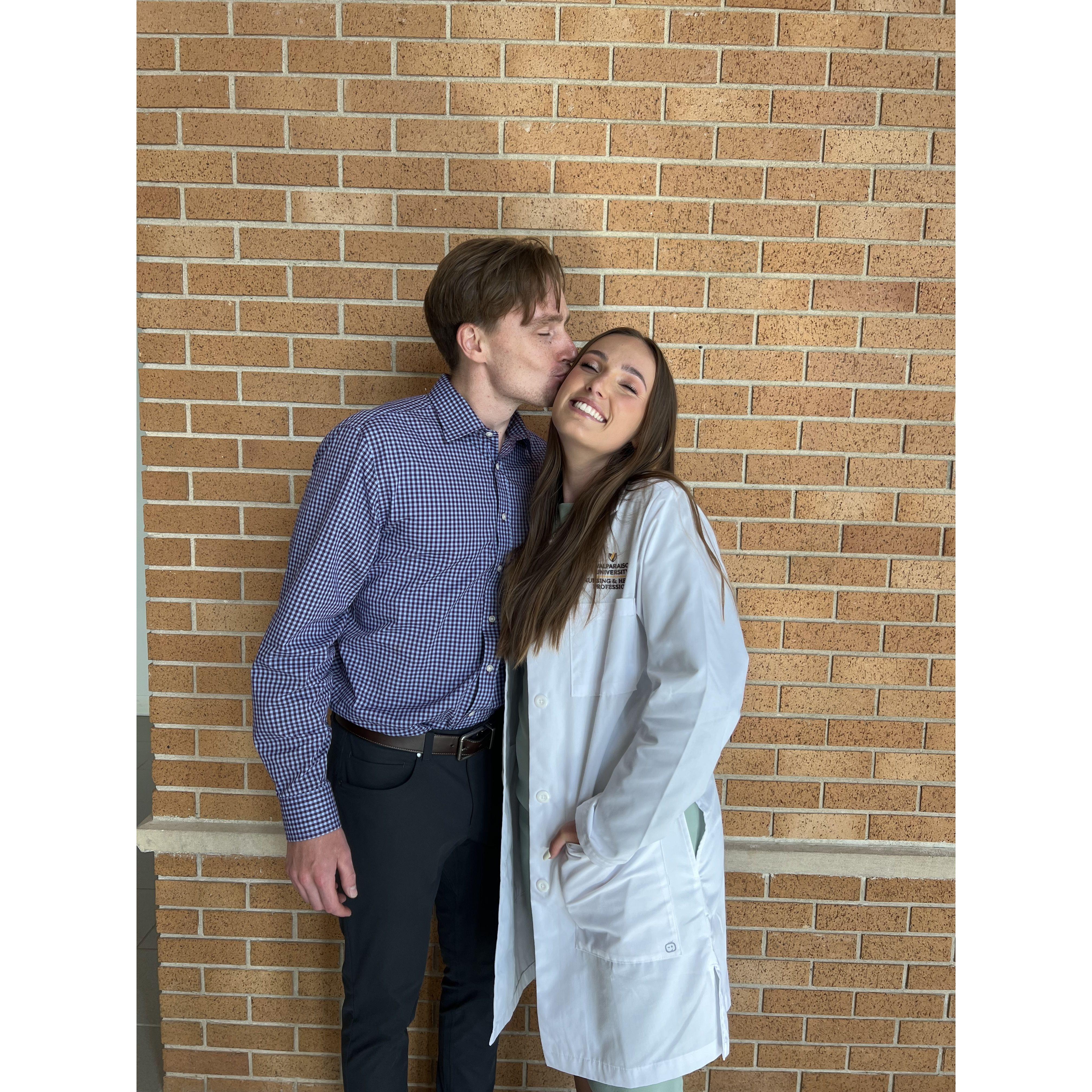 Mic's best supporter at her white coat ceremony