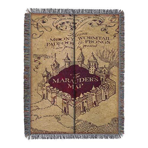 Harry Potter Marauder's Woven Tapestry Throw Blanket, 48" x 60", Maruader's Map