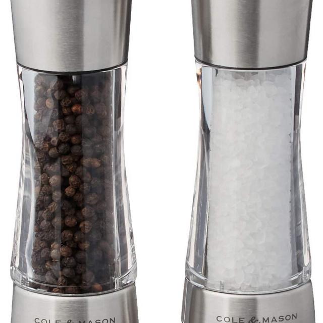 Cole & Mason H59408GUSA Derwent Salt & Pepper Mill and Grinder Set, Stainless Steel