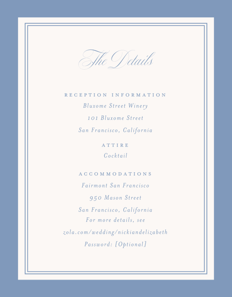 Topaz | Denim Blue | Zola Wedding Enclosure Cards