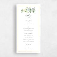 White Wedding Menu - Speranza Foil