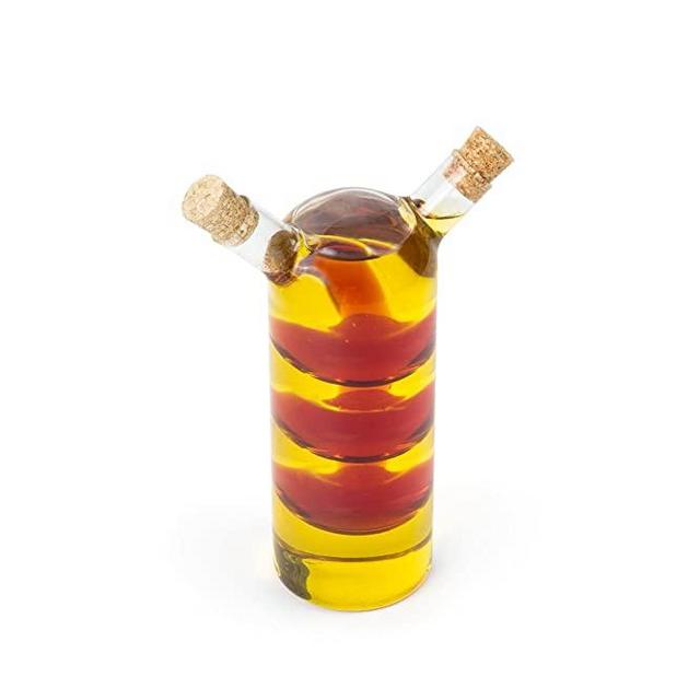 Fox Run 7053 Run Bubble Design Oil and Vinegar Bottle, Bubbles, Clear