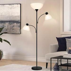 Tall Torchiere Floor Lamp with 8W Adjustable Reading Lights