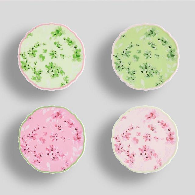 Monique Lhuillier Garden Trellis Coasters, Mixed Set of 4 - Multi