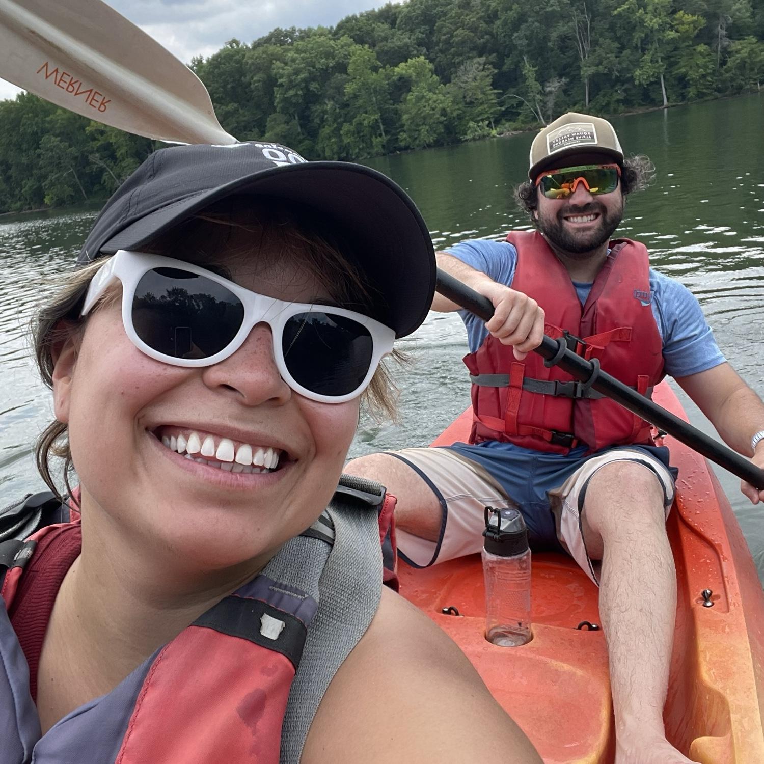 Stevie's first trip to North Carolina to visit Ana's family! Had to stop at the WWC for some kayaking (after Ana twisted her ankle hiking in Boone)