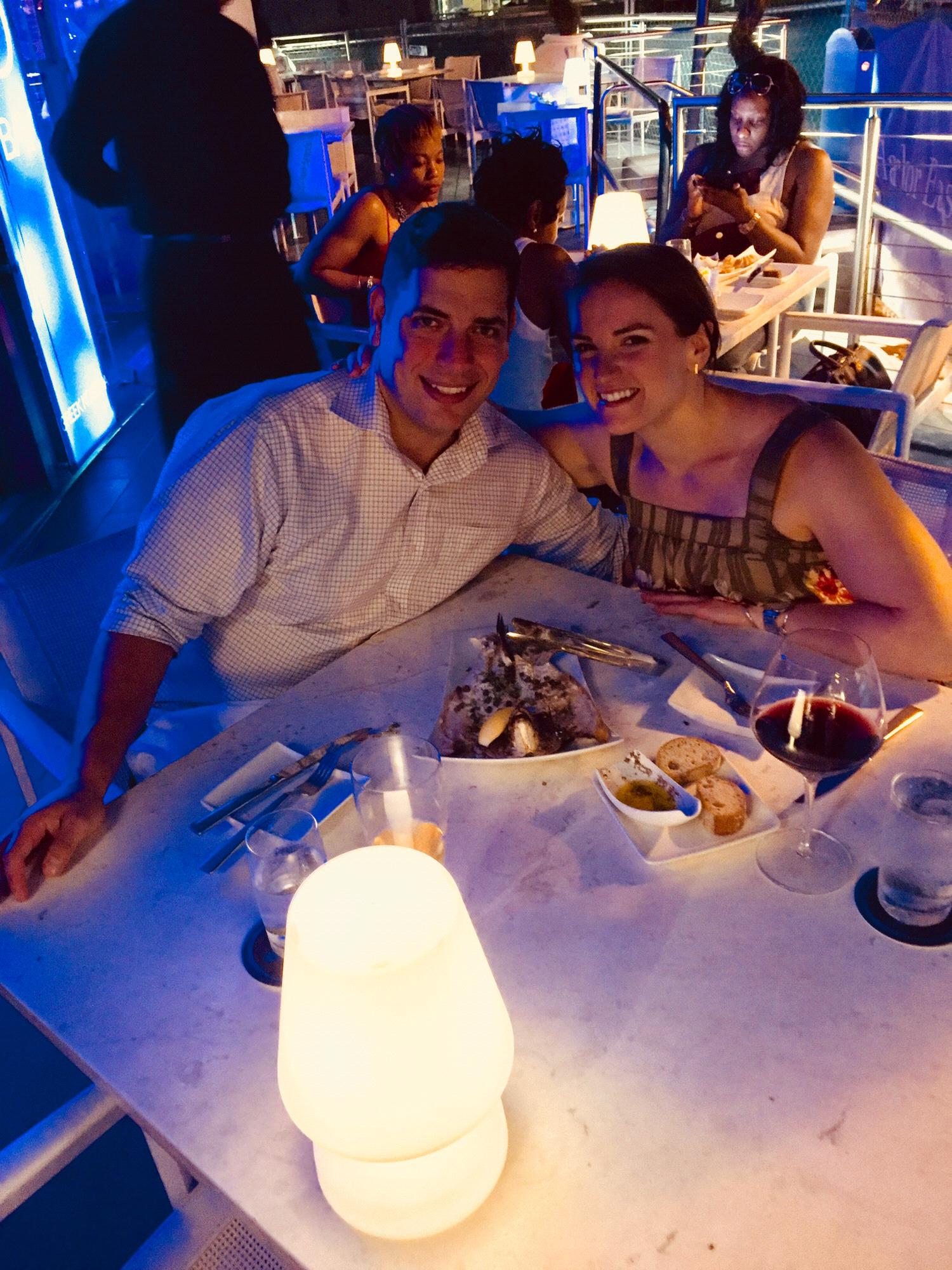 Celebrating Adam's birthday at Ouzo Bay in Baltimore