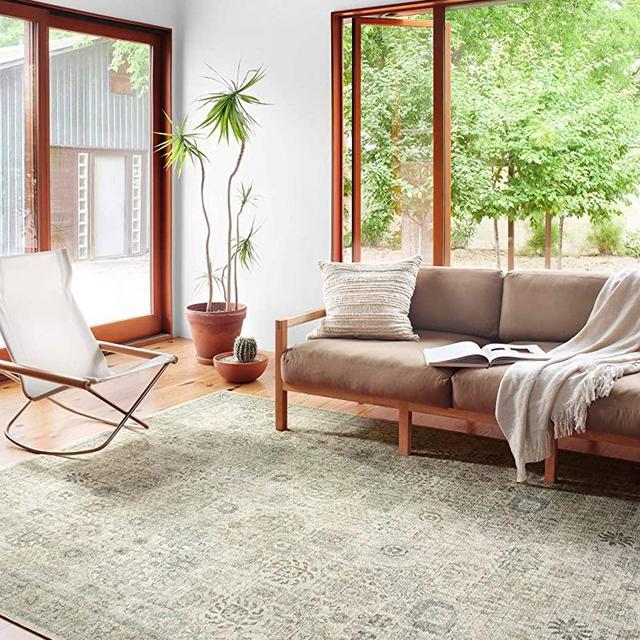Loloi II Skye Collection SKY-14 Natural / SAGE, 2'-6" x 12'-0" Runner