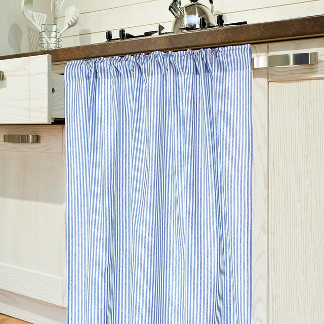 Hahafelt Cabinet Dishwasher Hidden Curtains with Telescopic Rod and Rod Clamp Dishwasher Desk 35 x 39 Inches Curtain for Kitchen Under Sink Washing Machine (Blue)