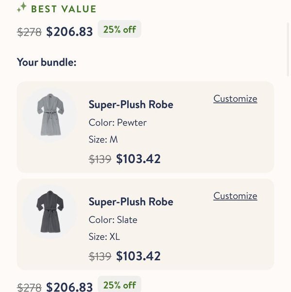 Brooklinen: Mine and Yours Super-Plush Robe Bundle