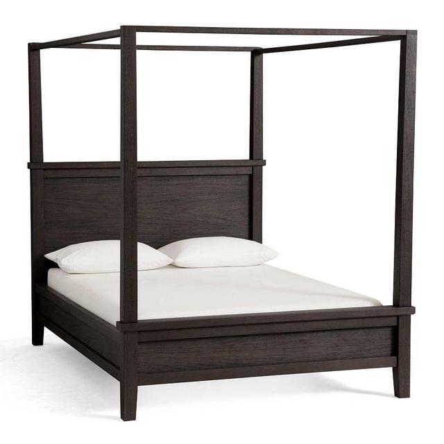 Farmhouse Canopy Bed, King, Charcoal