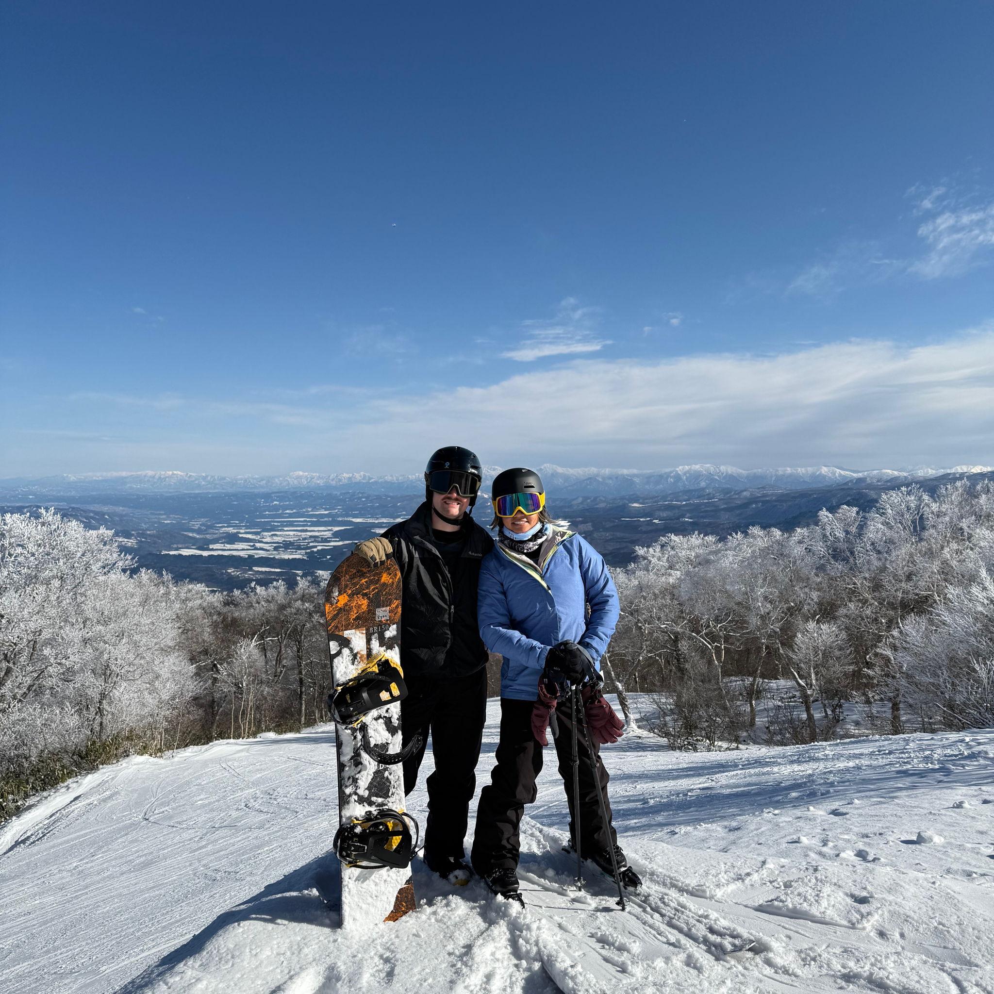 In Nozawaonsen at the top of the mountain looking at the Japan sea
