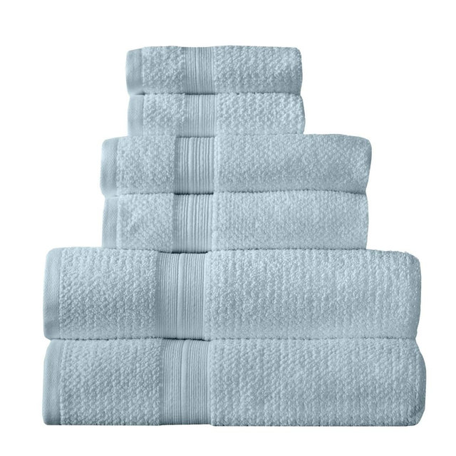 Arm & Hammer 6pc Quick Dry Set Bath Towels and Hand Towels with Washcloths Light Blue