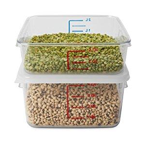 Rubbermaid Commercial Products Plastic Space Saving Square Food Storage Container for Kitchen/Sous Vide/Food Prep, 12 Quart, Clear (FG631200CLR)