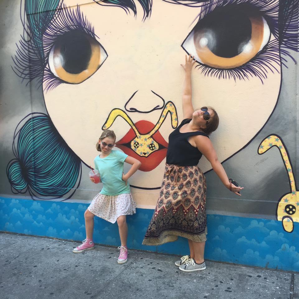 Goofing around in New York City.