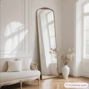Antique Floor Mirror - Gold, 78" x 21"