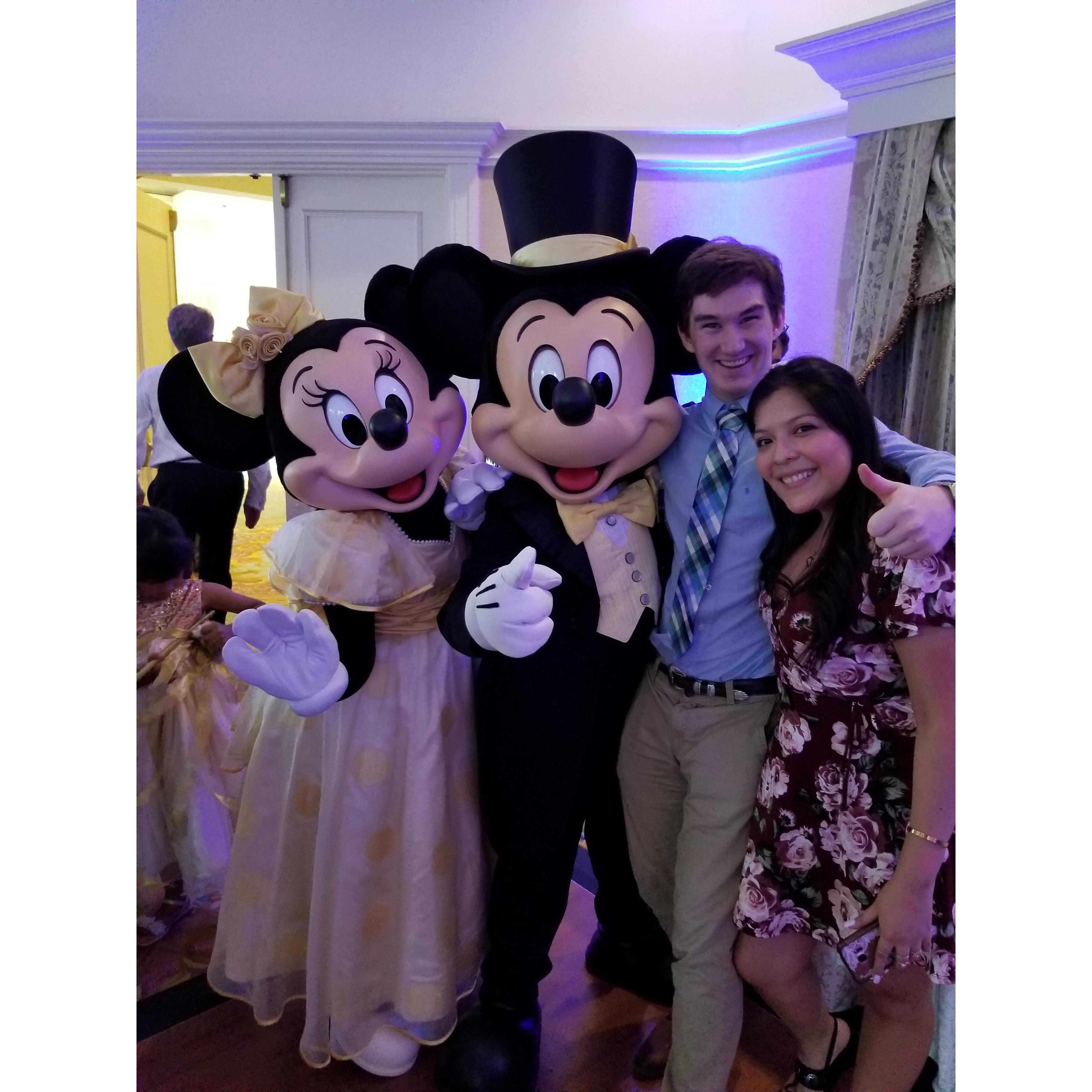 With Mickey and Minnie Mouse at Disney