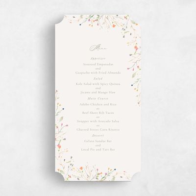 Beige Ticket Wedding Menu - Caramella