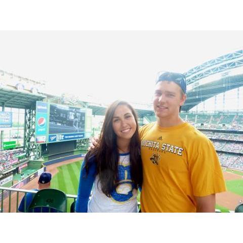 One of the few times we have gone to the Brewers game
