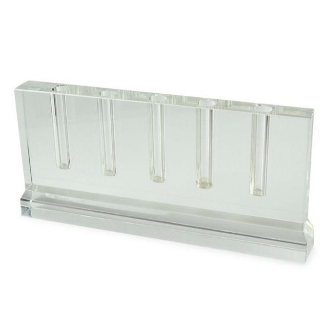 Clear Crystal Five-Hole Bud Vase