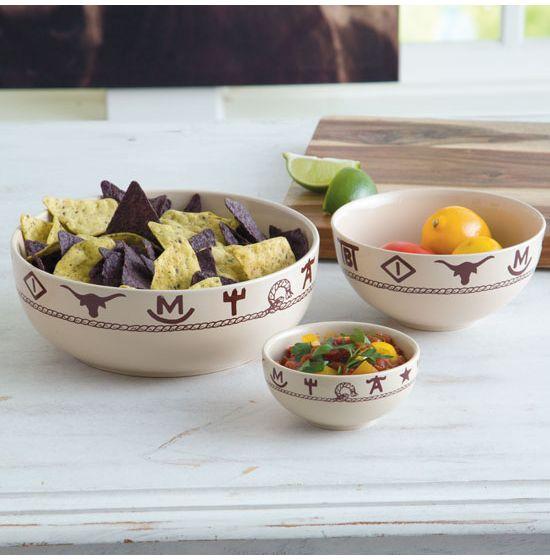 Branded 3 Pc Bowl Set