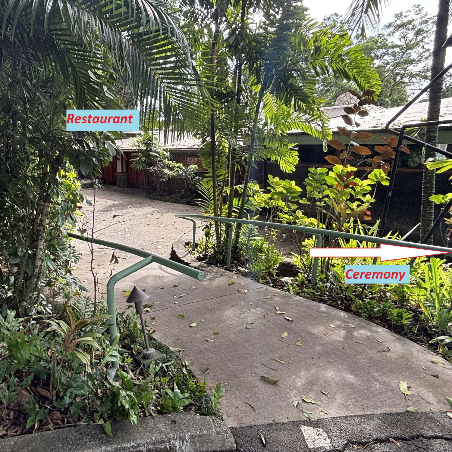 Ceremony will be held in the Garden, and reception will be held in the Restaurant