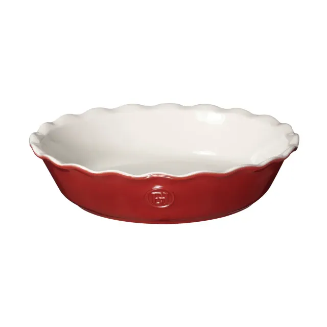Emile Henry Made in France HR Modern Classics 9 Inch Pie Dish, Rouge