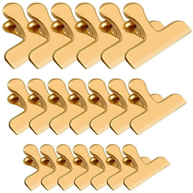 20 Pack 3 Inch Wide Stainless Steel Chip Clips Food Bag Clips Heavy Duty Bag Clamp, Chip Clips Metal Hinge Clip File Clamps